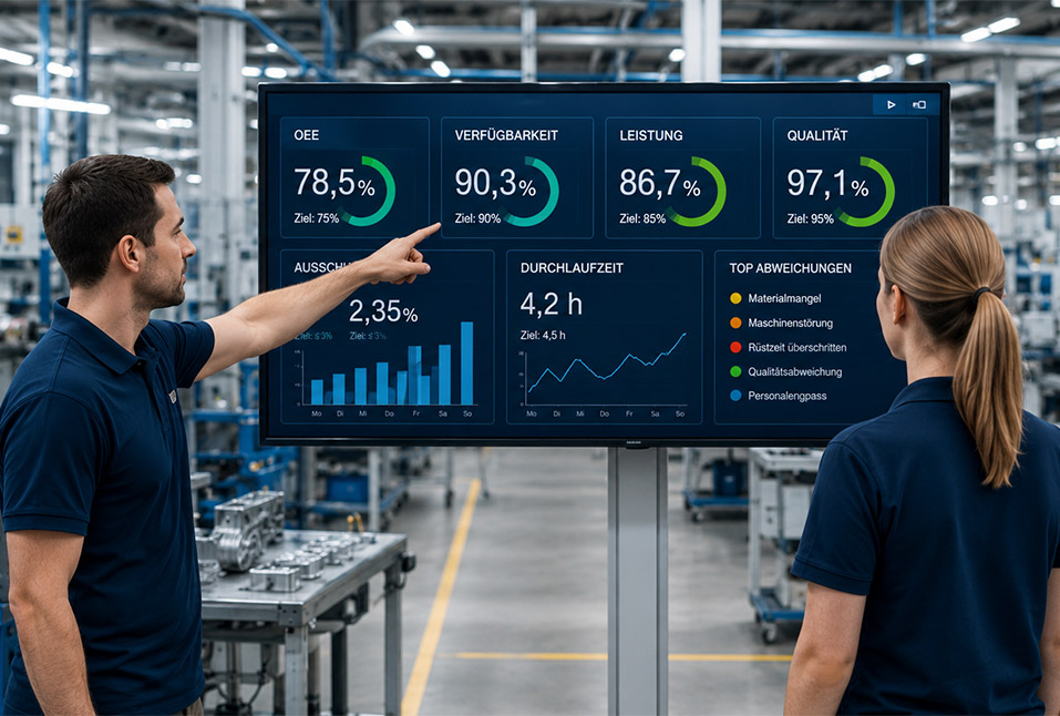 Blog-Vorschaubild zum Beitrag Shopfloor Management: Wie Sie Ihre Fertigung mit System auf das nächste Level heben